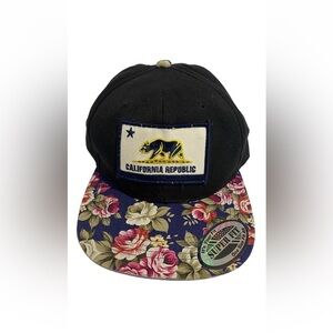 Floral Baseball Cap California Republic Hawaiian Floral Cap Snapback, Super Fit